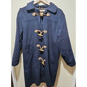 Vintage LL Bean Duffle Coat S905 Wood Toggle Women 6 Wool Houndstooth Lined USA